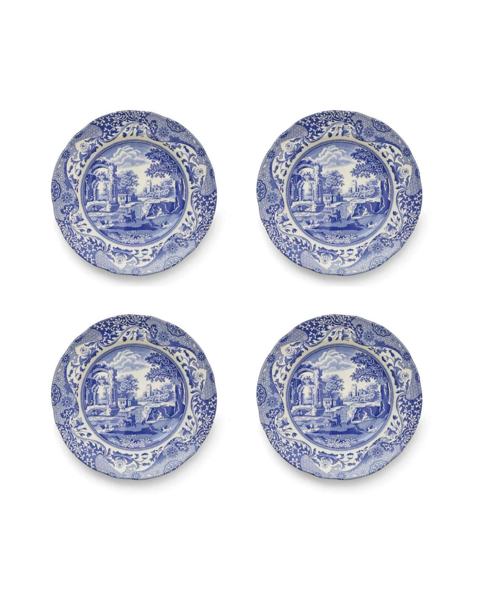 Spode Blue Italian Luncheon Plates, Set of 4