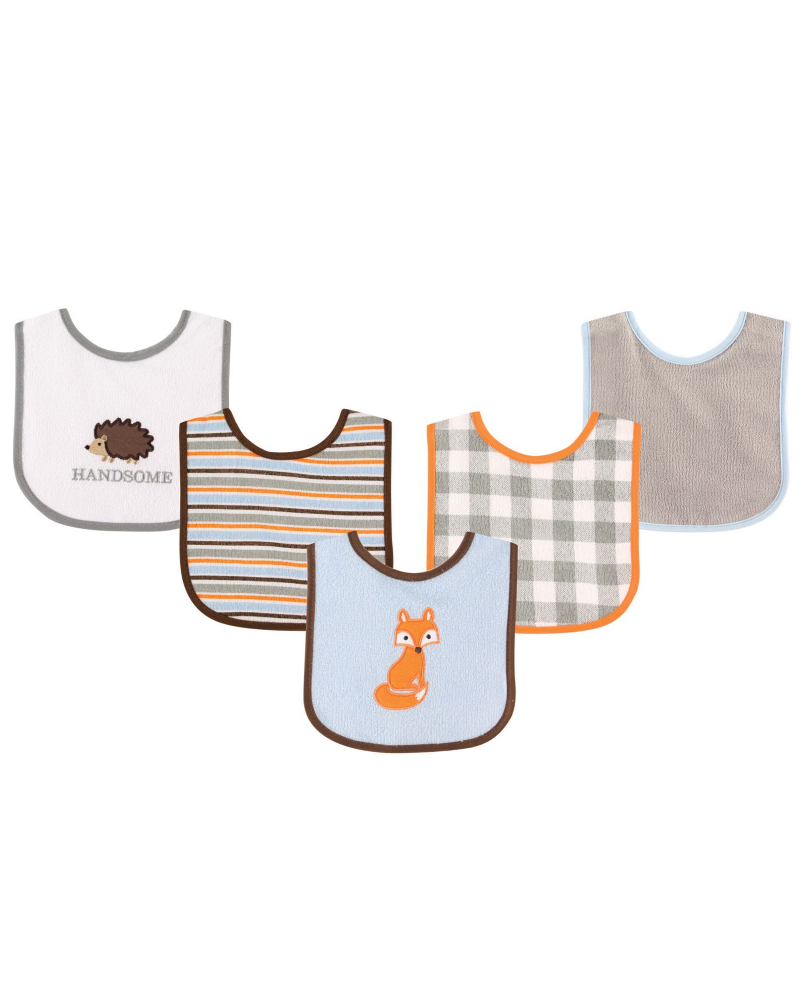 Luvable Friends 5Pk Terry and PEVA Bibs