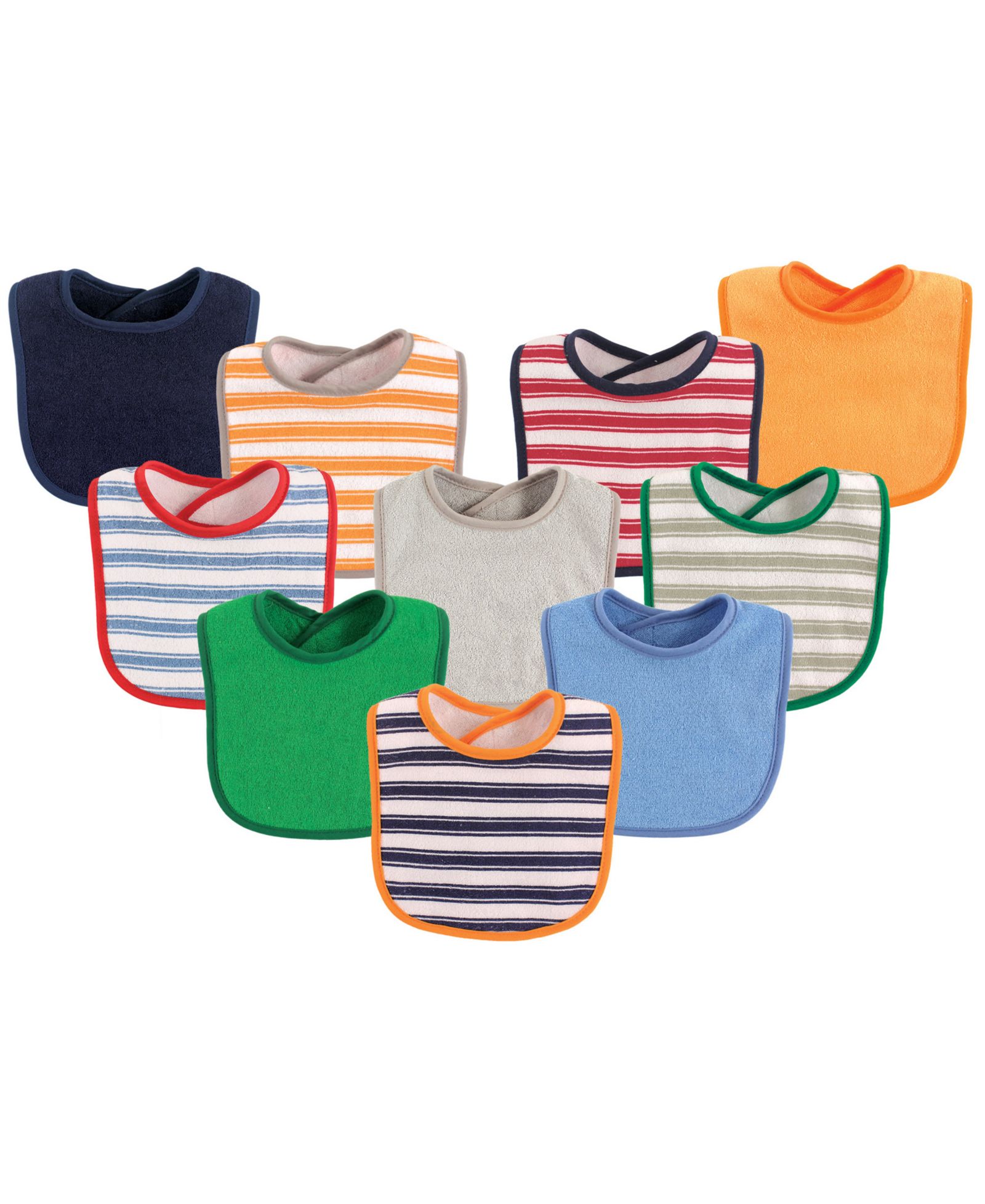 Luvable Friends Boys Absorbent Cotton Terry Bibs