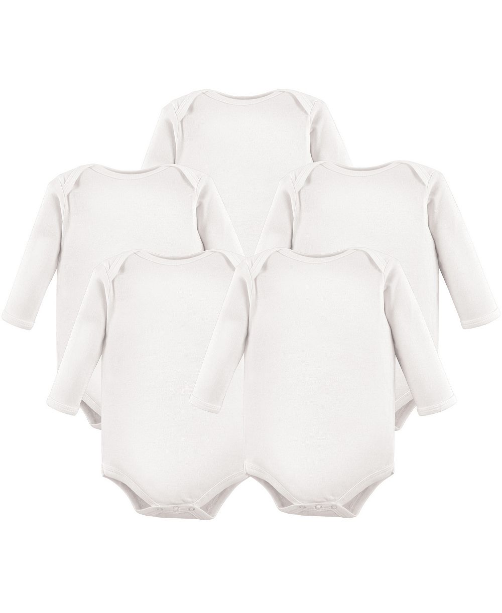 Hudson Baby Baby Boys Hudson Unisex Soft Cotton Long-Sleeve Bodysuit 5Pk