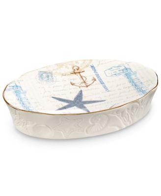 Avanti Antigua Starfish & Seashells Ceramic Soap Dish