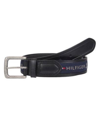 Мужской кожаный ремень Tommy Hilfiger Tri-Color Ribbon Inlay