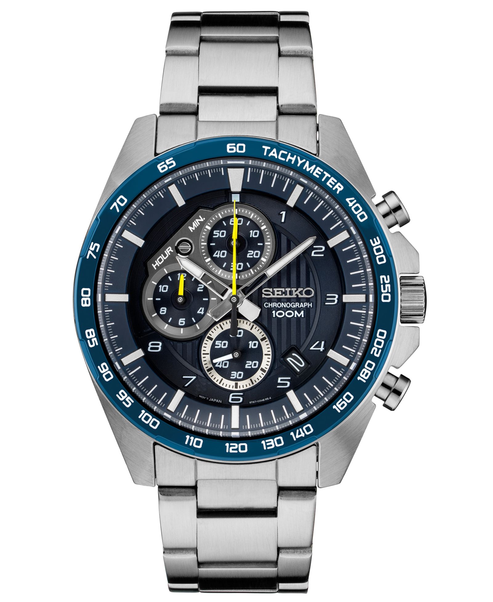 Seiko Мужские хронограф часы на стальном браслете 43.9mm