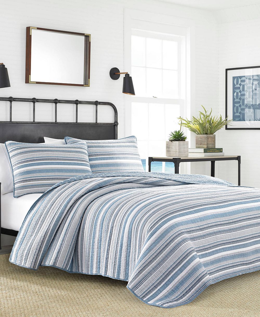 Nautica Jettison Cotton Reversible 2-Pc. Quilt Set, Twin