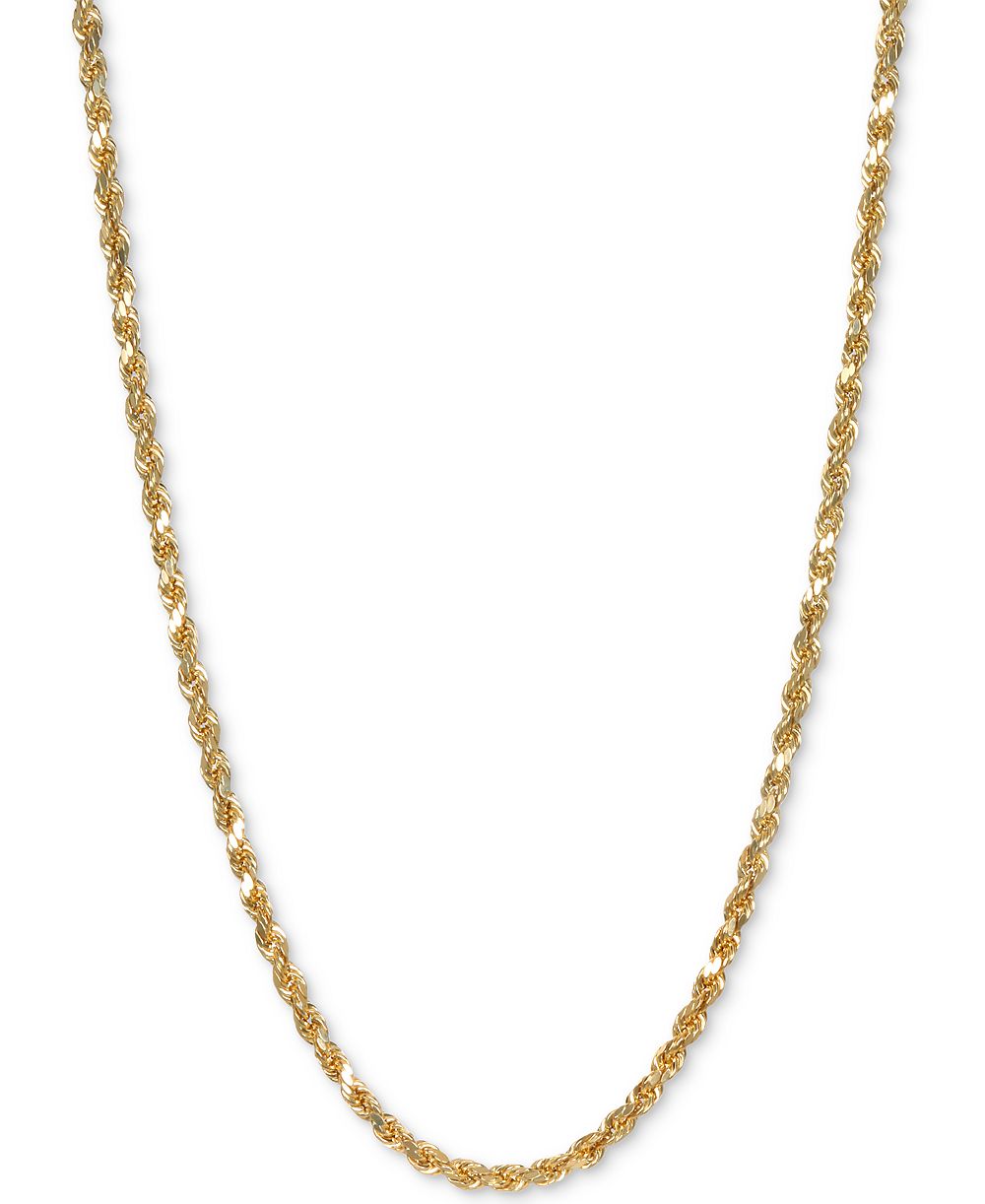 Золотая цепь Italian Gold Forza Rope 24" (2-1/2mm) в 14k Gold