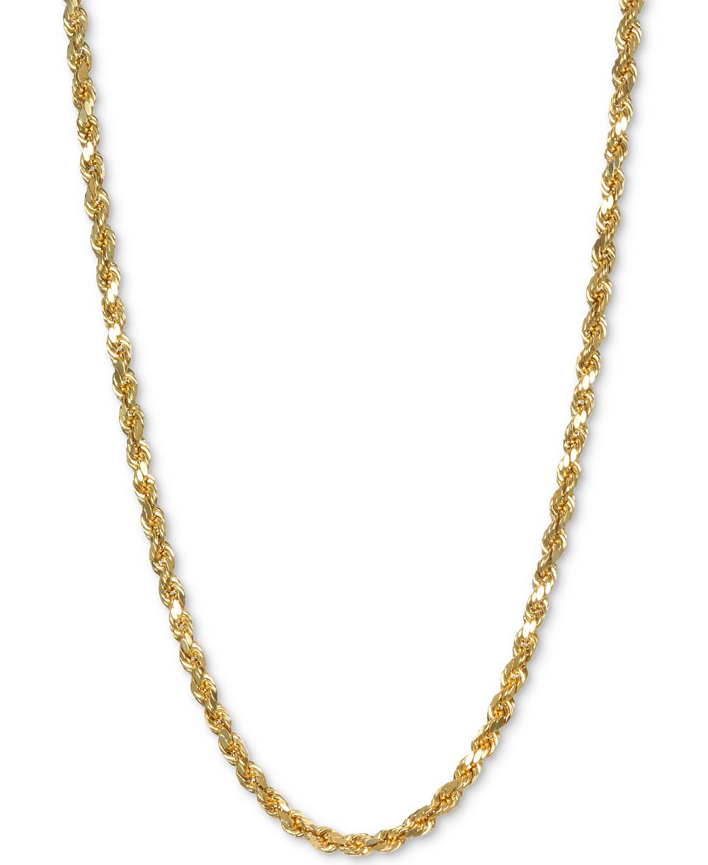 Italian Gold Forza Rope Chain 20" Necklace (2-3/4mm) in 14k Gold