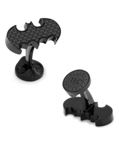Stainless Steel Carbon Fiber Batman Cufflinks
