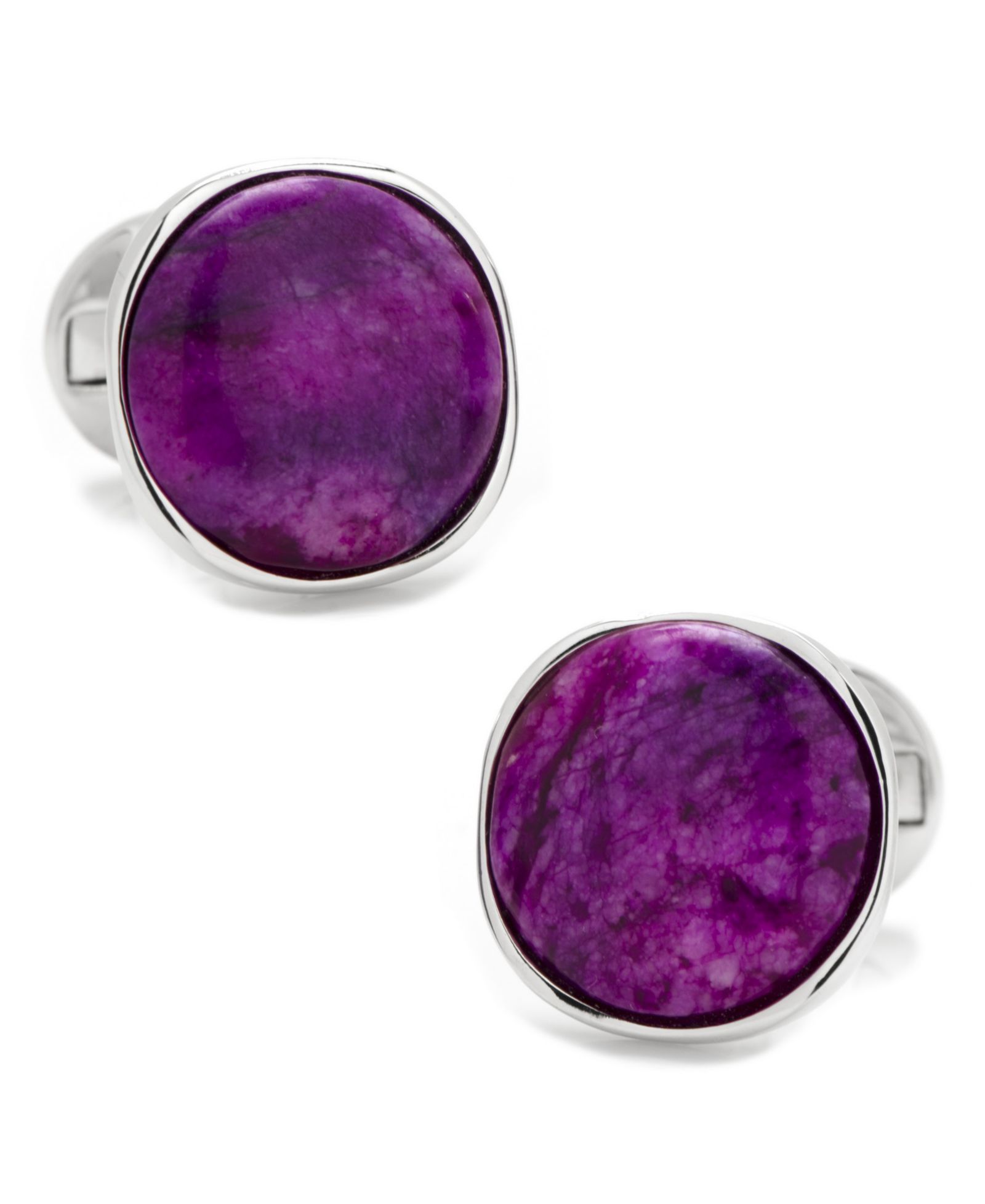 Cufflinks Inc. запонки Sterling Classic Round Sugilite Nebula