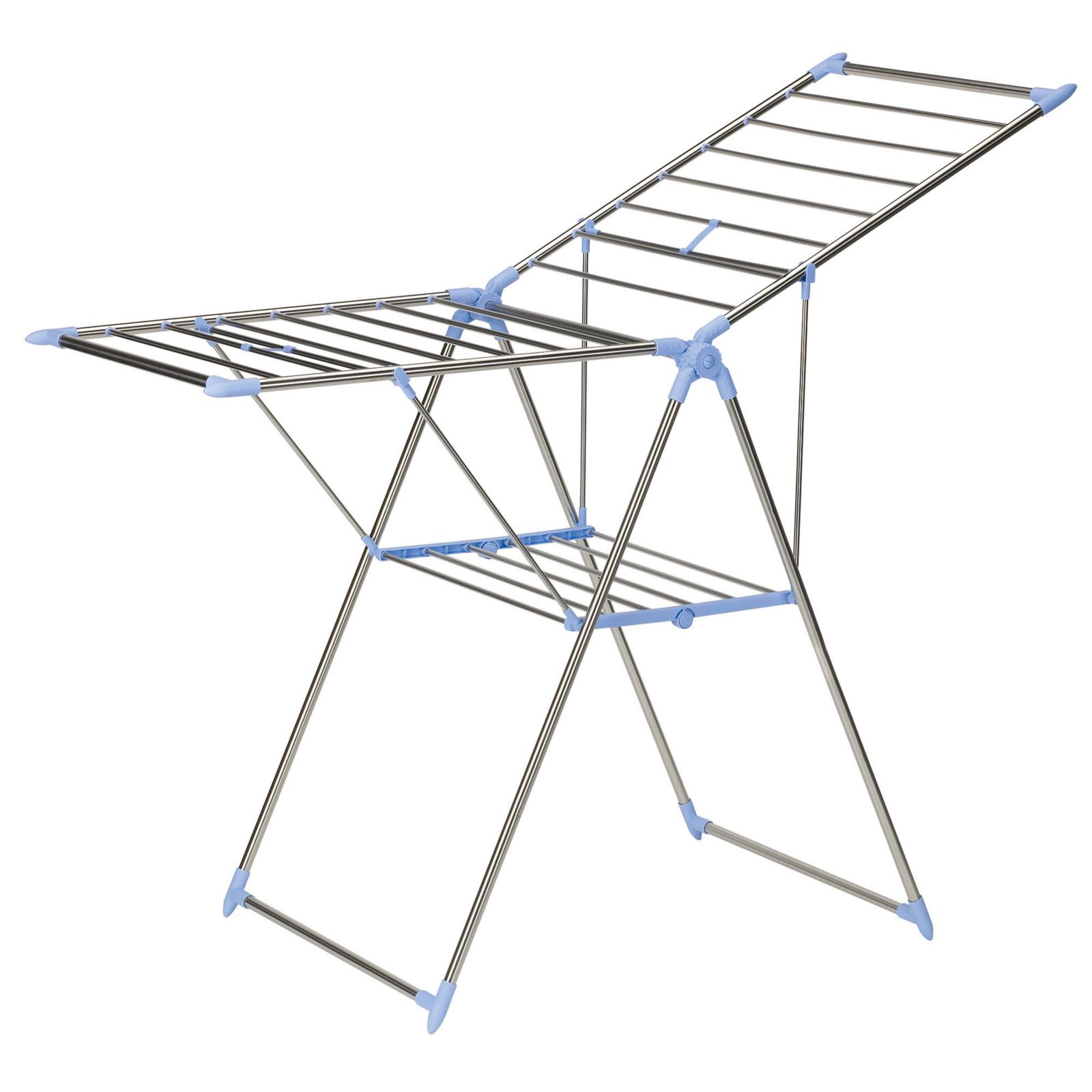 Household Essentials Gullwing Folding Clothes Drying Rack, Silver