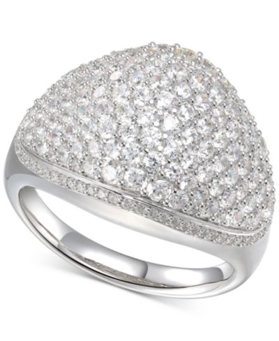 Cubic Zirconia Pavé Dome Ring in Sterling Silver