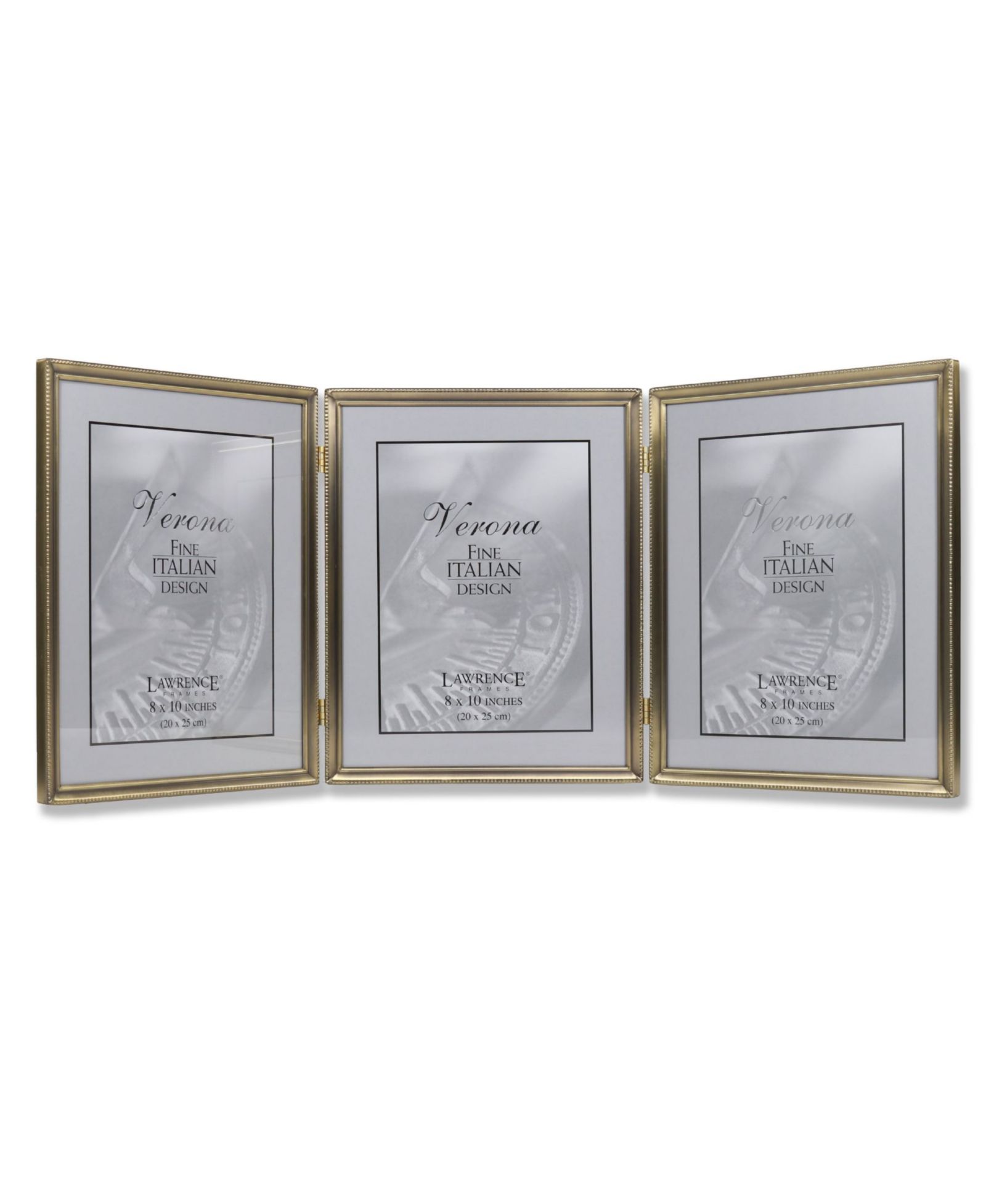 Рамка для фото Lawrence Frames Antique Gold Bead Hinged Triple 8" x 10"