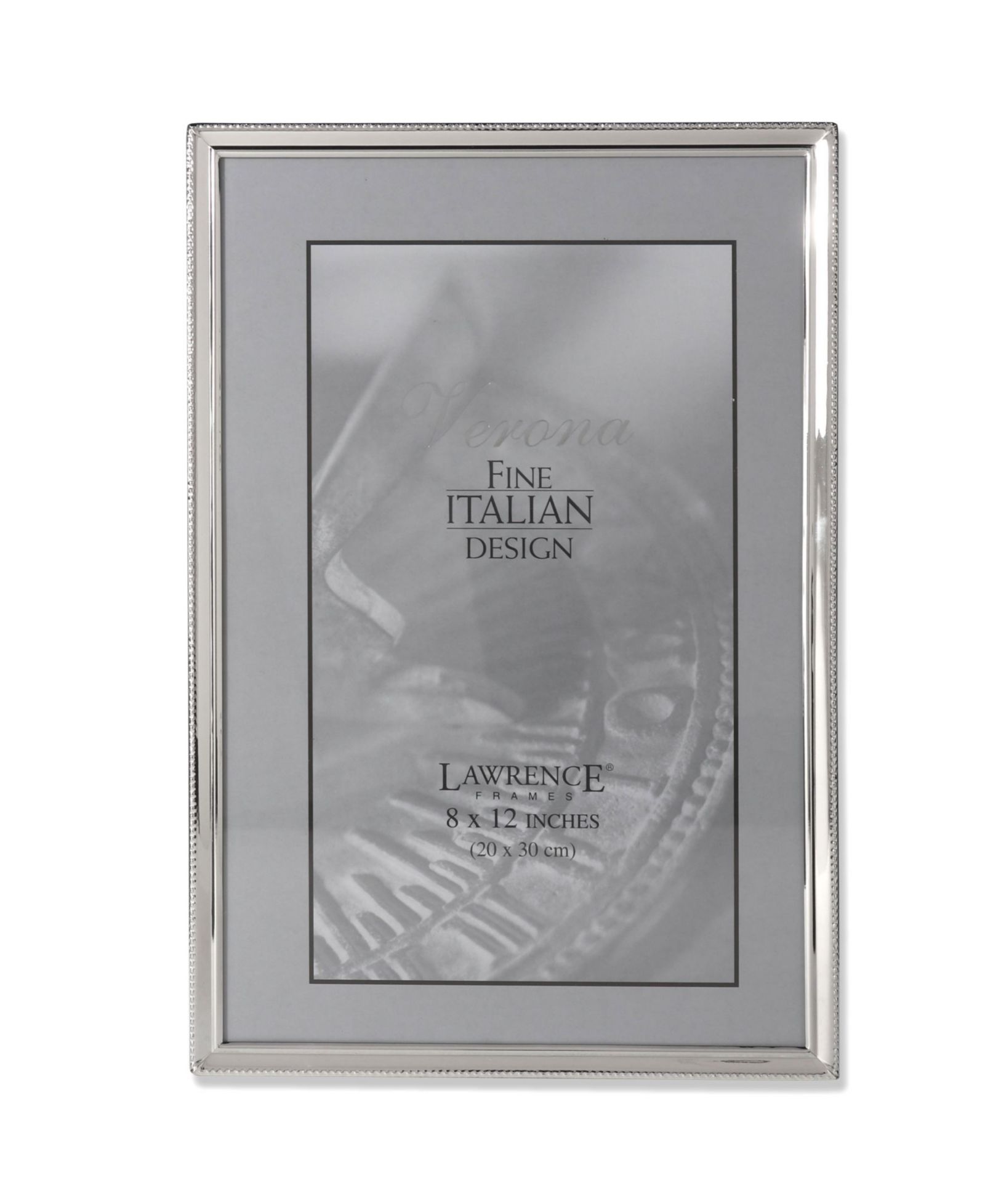 Lawrence Frames Polished Silver Plate Picture Frame - Bead Border Design - 8" x 12"
