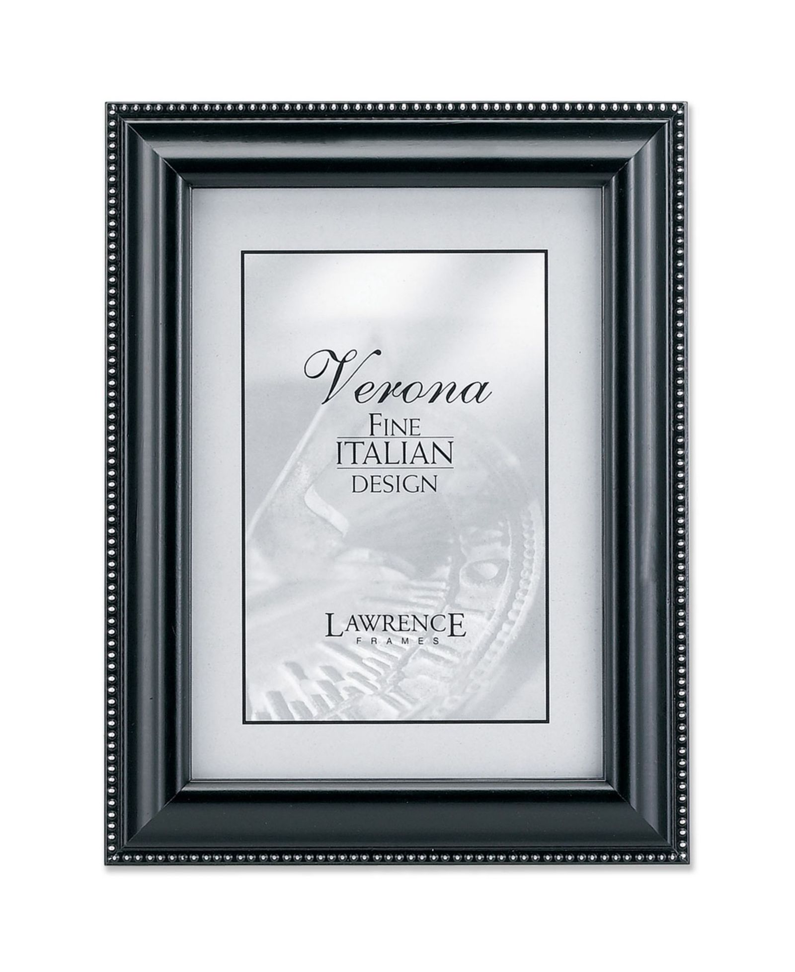 Рамка для фото Lawrence Frames Black Wood Silver Bead Design - 5" x 7"