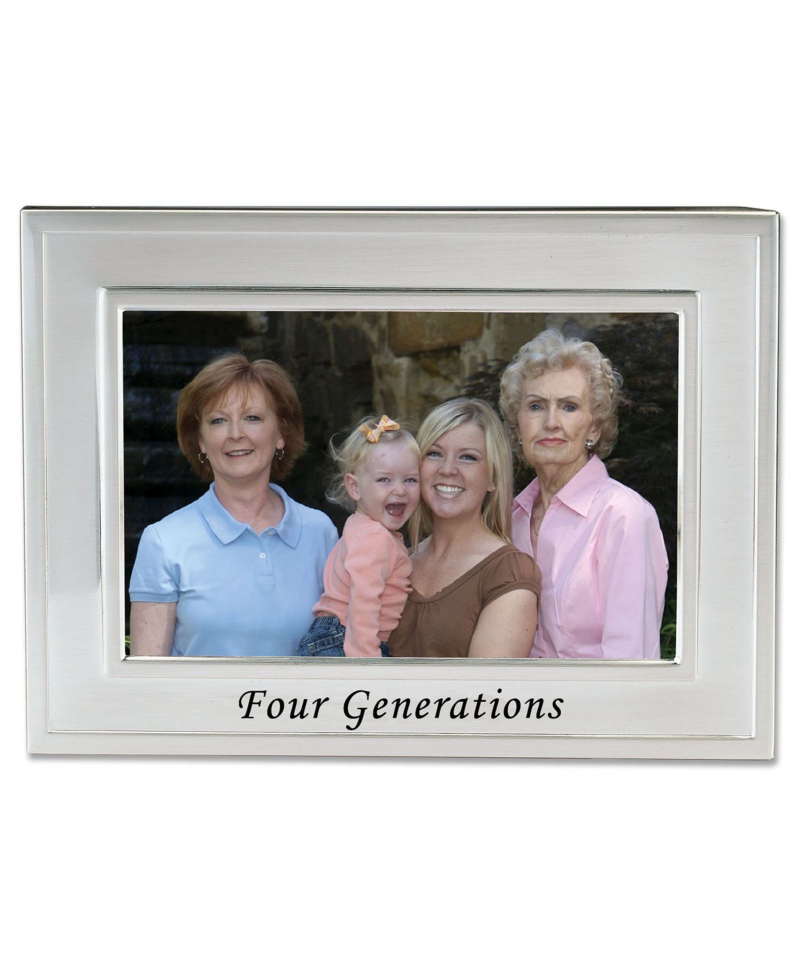 Рамка для фото Lawrence Frames Brushed Metal Four Generations Sentiments Collection 4" x 6"