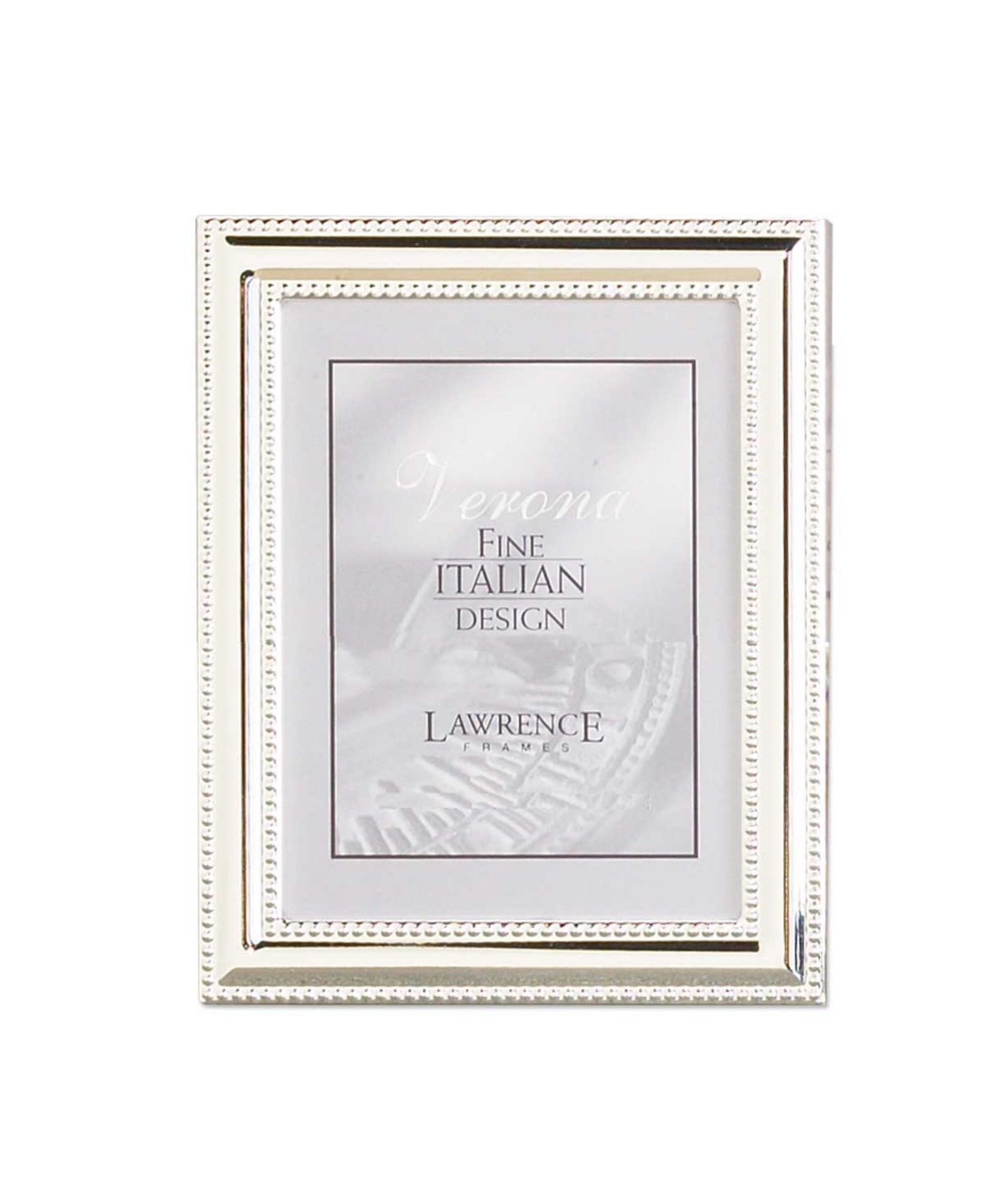 Lawrence Frames Metal Picture Frame Silver-Plate with Delicate Beading - 4" x 5"
