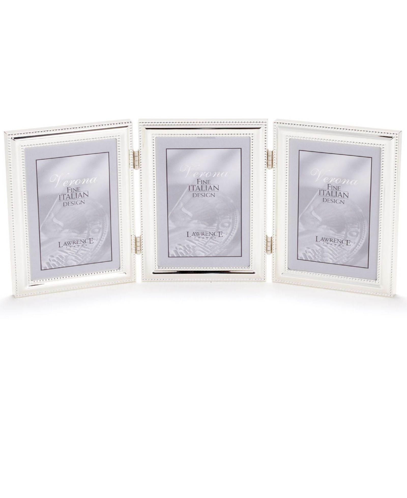 Lawrence Frames 510745T серебристая тройная фоторамка с двойным бисером, 4" x 5"