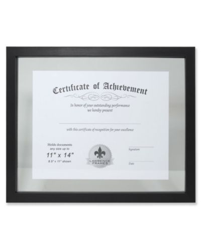 Lawrence Frames Multi Use Black Float Document Frame - 11" x 14"