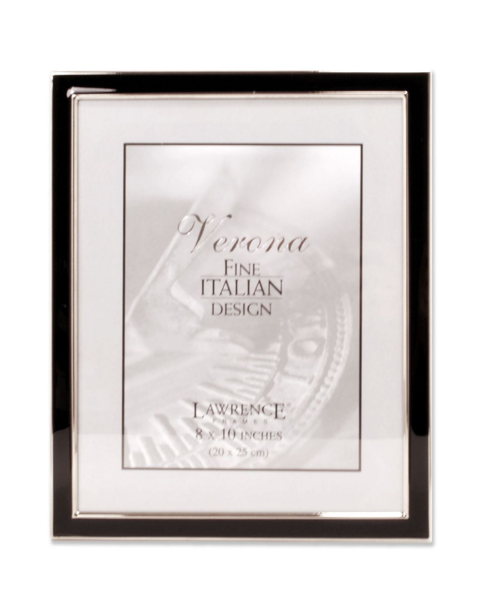 Рамка для фото Lawrence Frames Silver Plated Metal с черной эмалью, 8" x 10"
