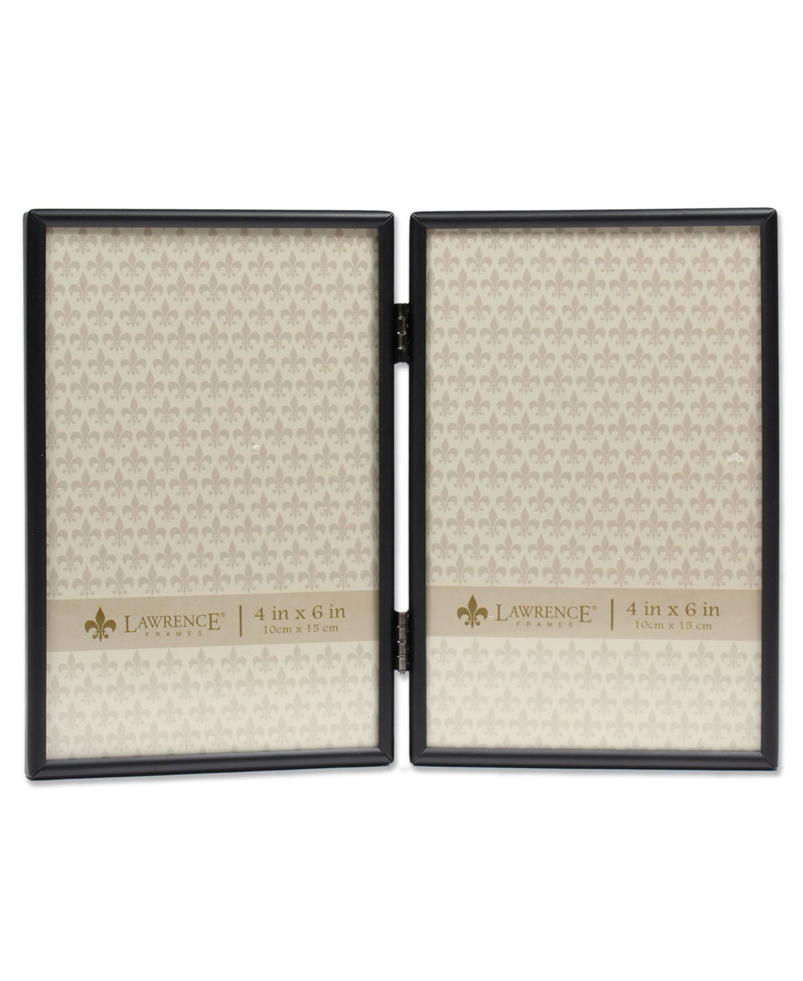 Lawrence Frames Hinged Double Simply Black Picture Frame - 4" x 6"
