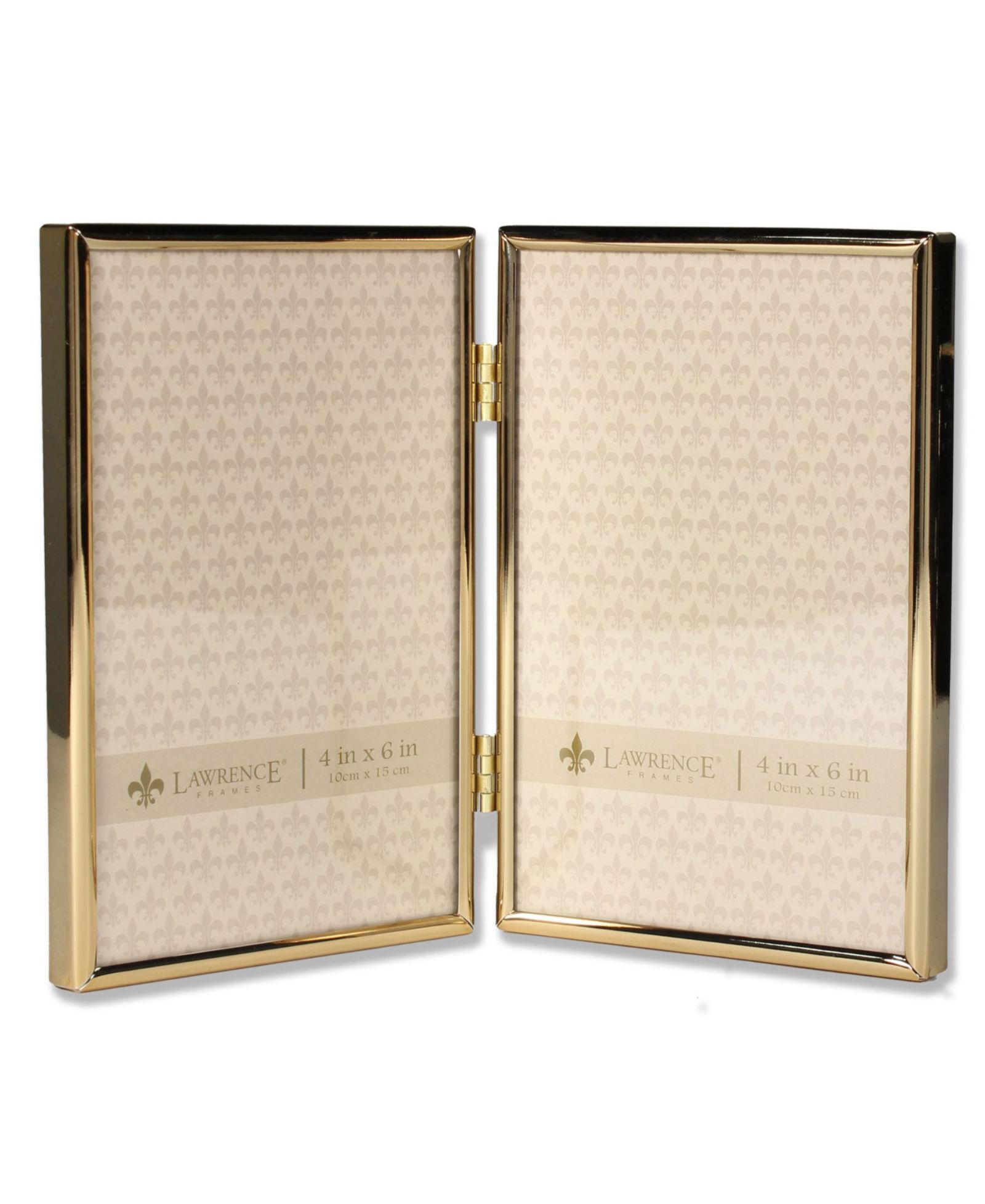 Рамка для фото Lawrence Frames Hinged Double Gold Metal 4" x 6"