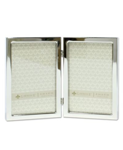 Lawrence Frames Hinged Double Silver Standard Metal Picture Frame - 4" x 6"