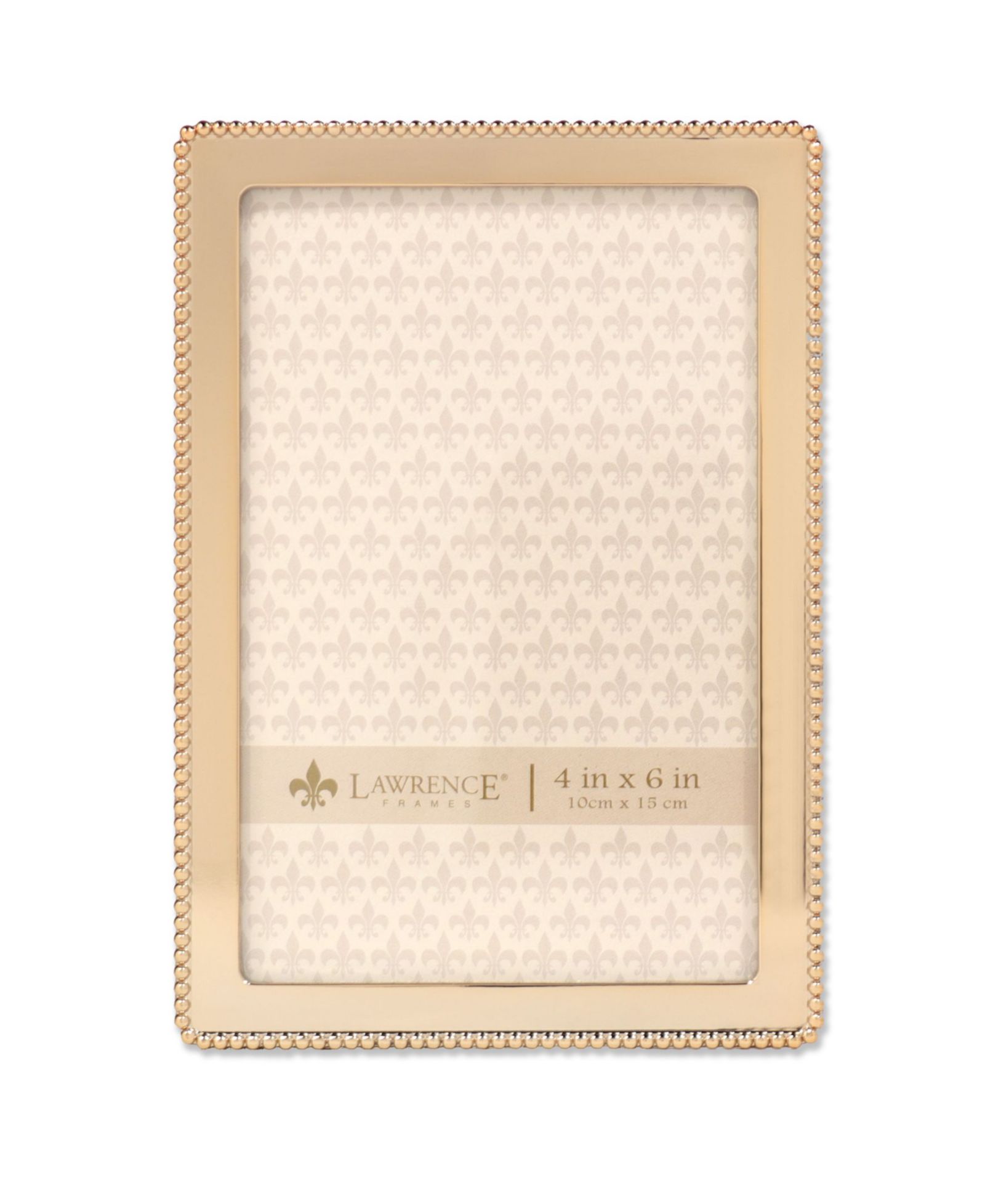 Lawrence Frames Золотая металлическая фоторамка Classic Bead 4" x 6"
