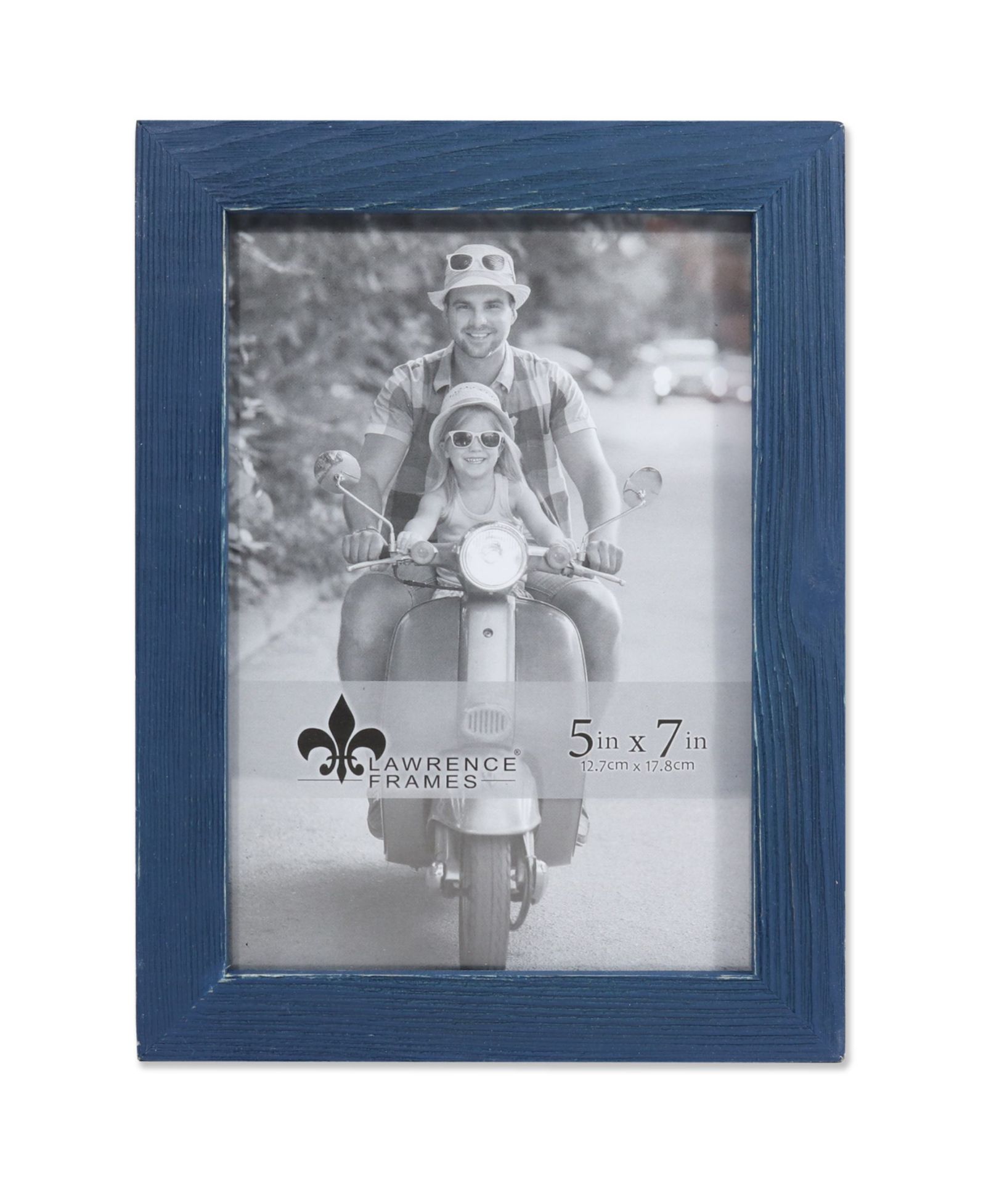 Lawrence Frames рамка для фото Charlotte Weathered Navy Blue Wood 5" x 7"
