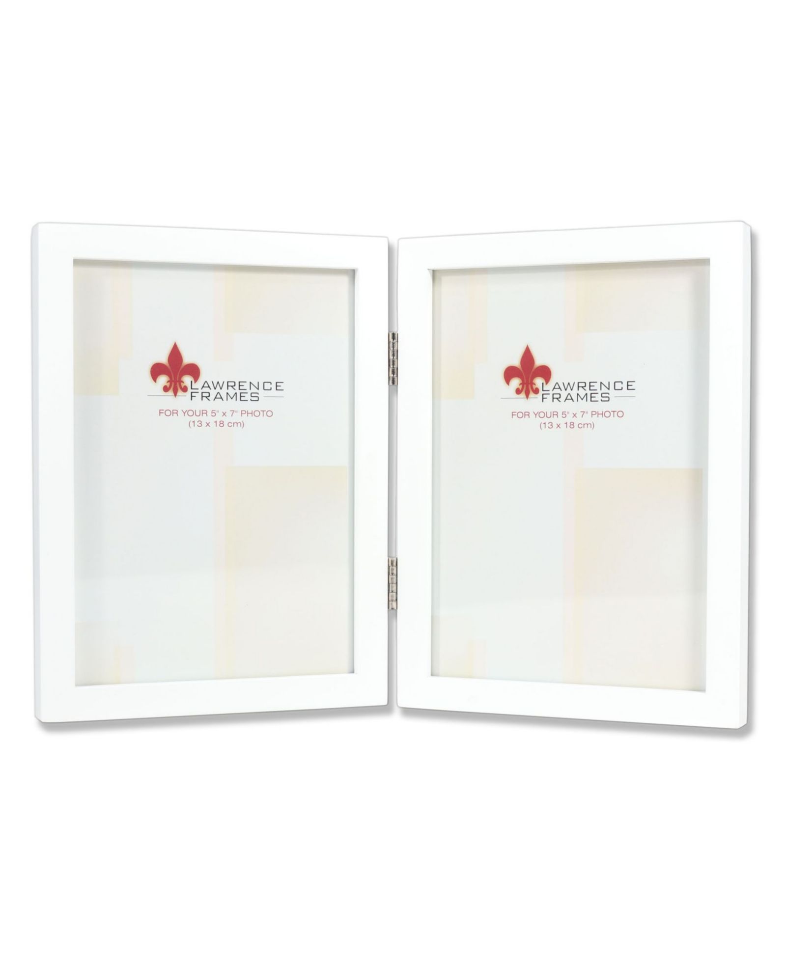 Рамка для фото Lawrence Frames Hinged Double White Wood, 5" x 7"