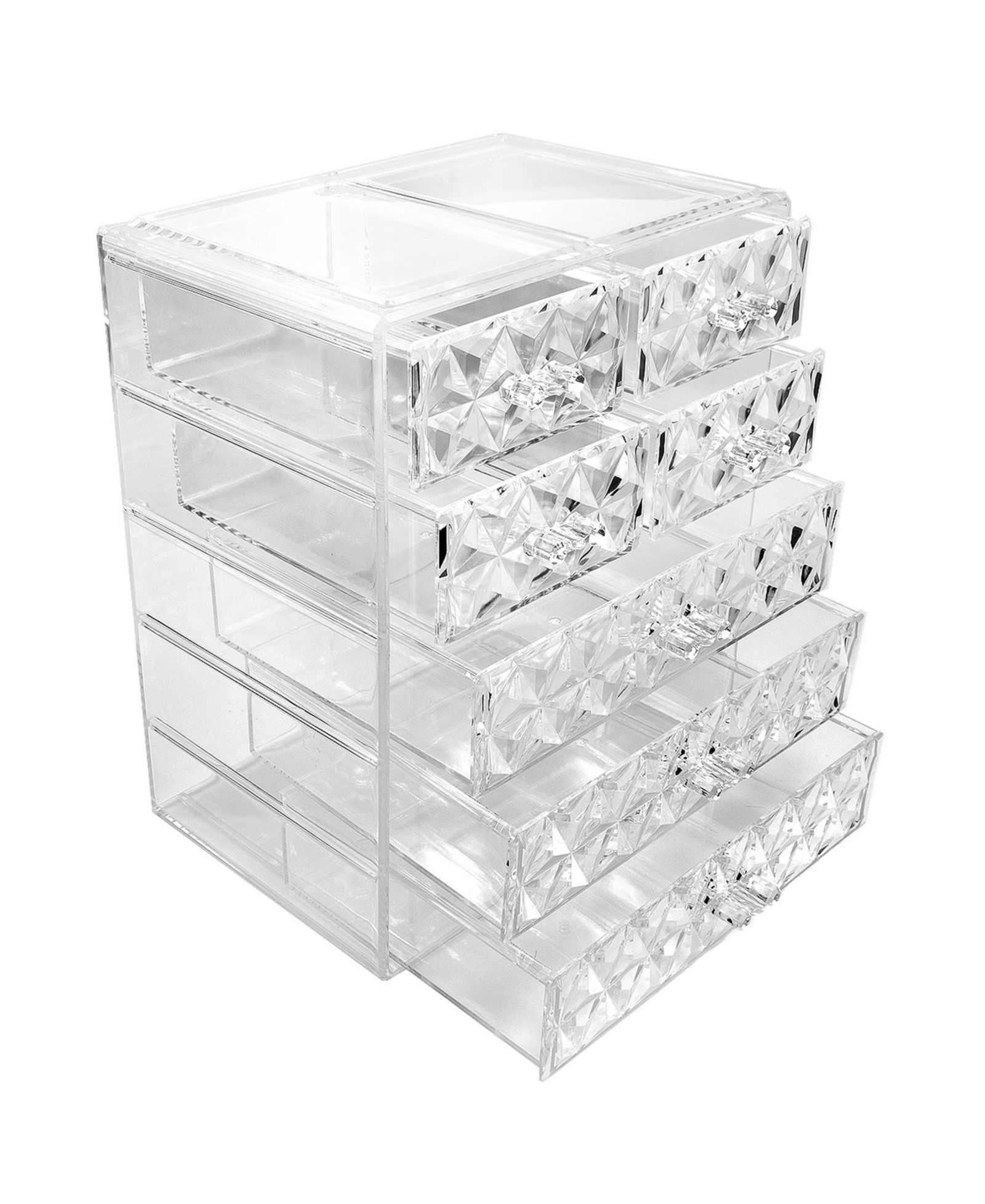 Sorbus 6 Drawer Clear Organizer Case for Cosmetics, Makeup and Jewelry (4 Large, 2 Small Drawers)