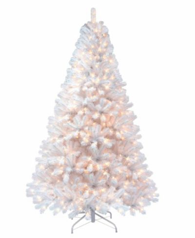 Puleo Искусственная ель Nebraska Fir White 7.5FT с подсветкой