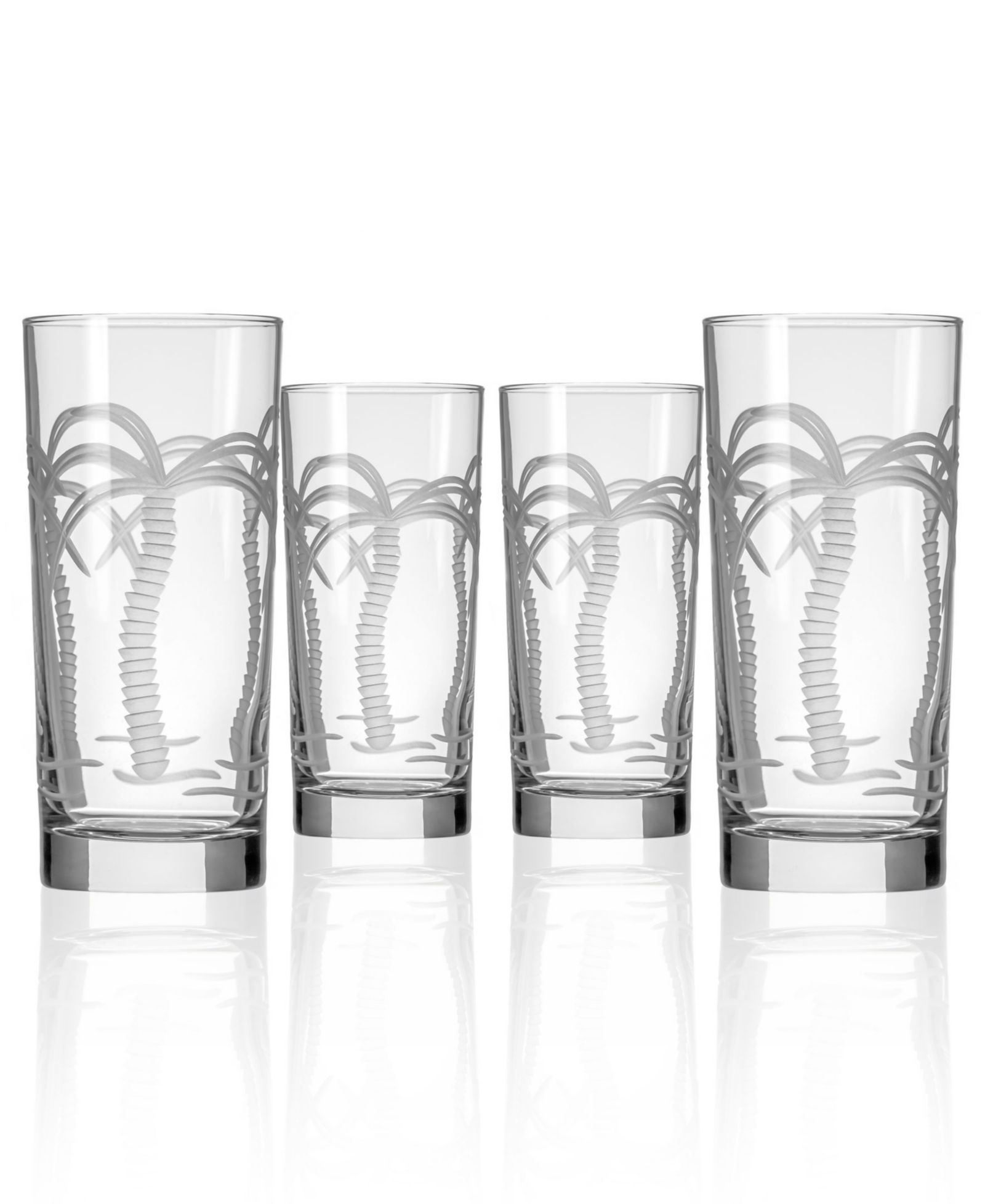 Rolf Glass стаканы для хайболла с принтом пальмы, 15oz, набор 4 шт
