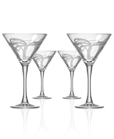 Rolf Glass Palm Tree Martini Glass 10oz - Set of 4 Glasses