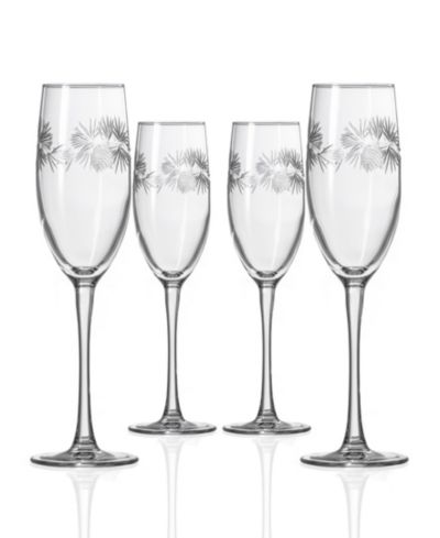 Rolf Glass Icy Pine Champagne Flute 8oz - Set of 4 Glasses