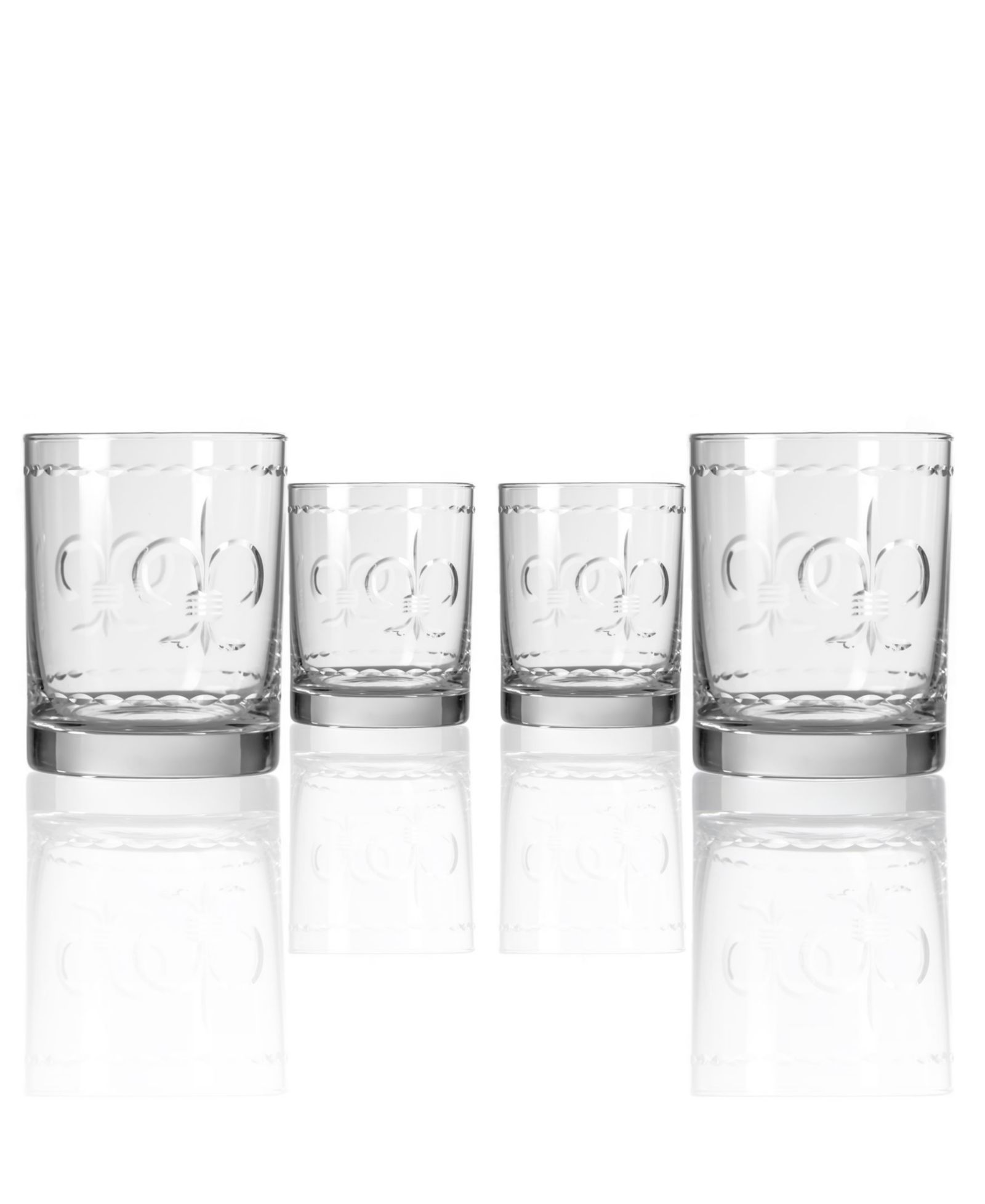 Rolf Glass Fleur De Lis Двойной стакан Old Fashioned 13oz - набор из 4 шт