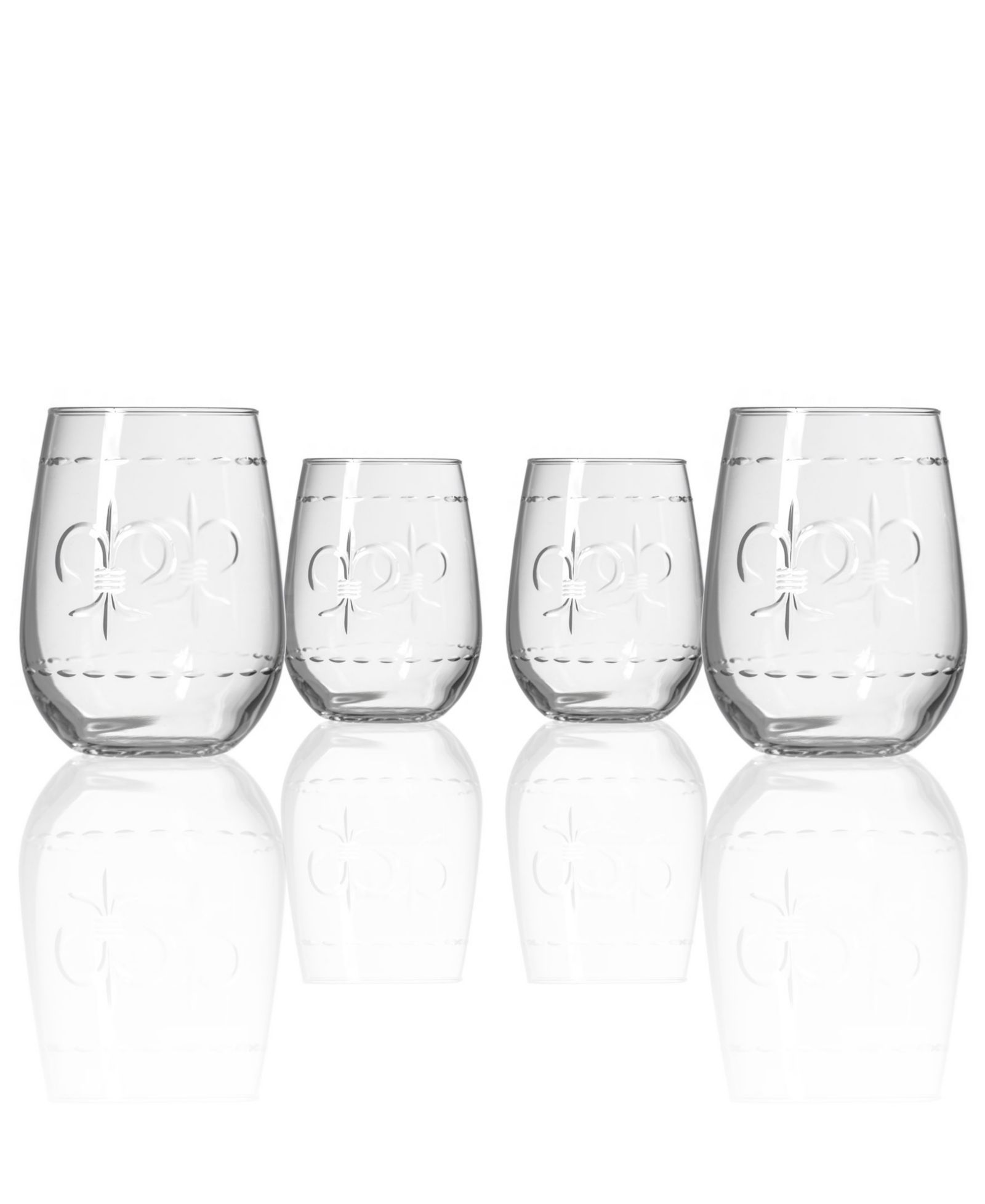 Бокал для вина Rolf Glass Fleur De Lis Stemless 17oz Set of 4