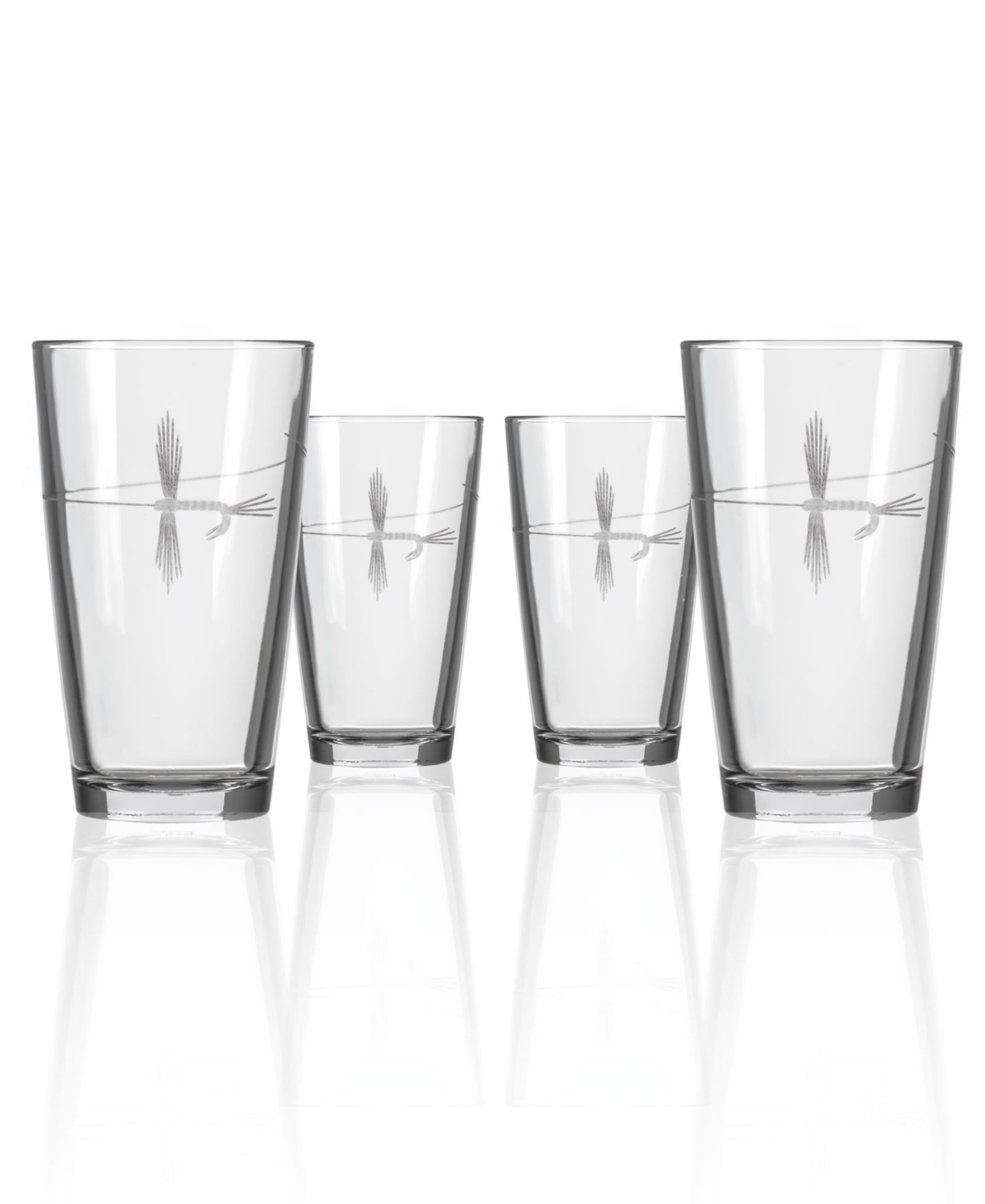 Набор из 4 стаканов Rolf Glass Fly Fishing Pint Glass 16oz