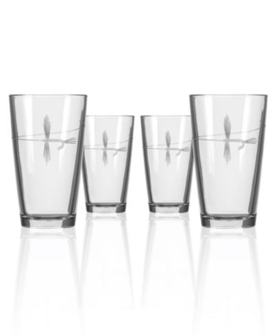 Rolf Glass Fly Fishing Pint Glass 16oz - Set of 4 Glasses