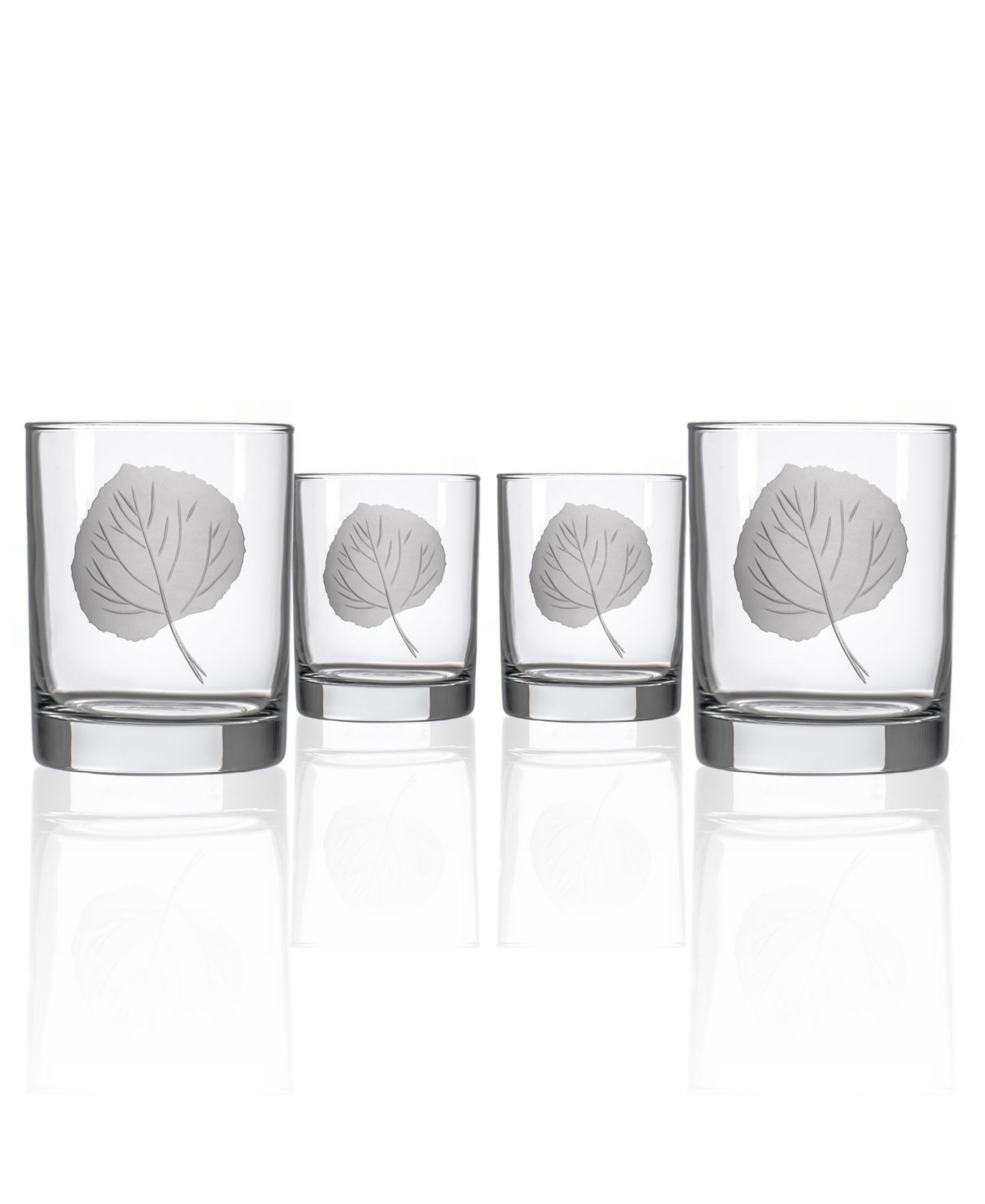 Набор стаканов Rolf Glass Leaf Double Old Fashioned, 13 oz., 4 шт.