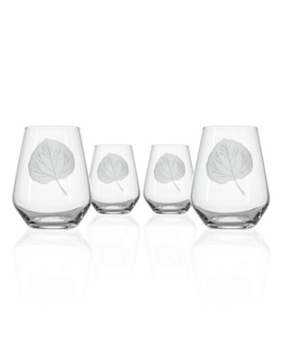 Набор бокалов Rolf Glass Leaf Stemless Wine Tumbler 18 oz. - 4 шт.