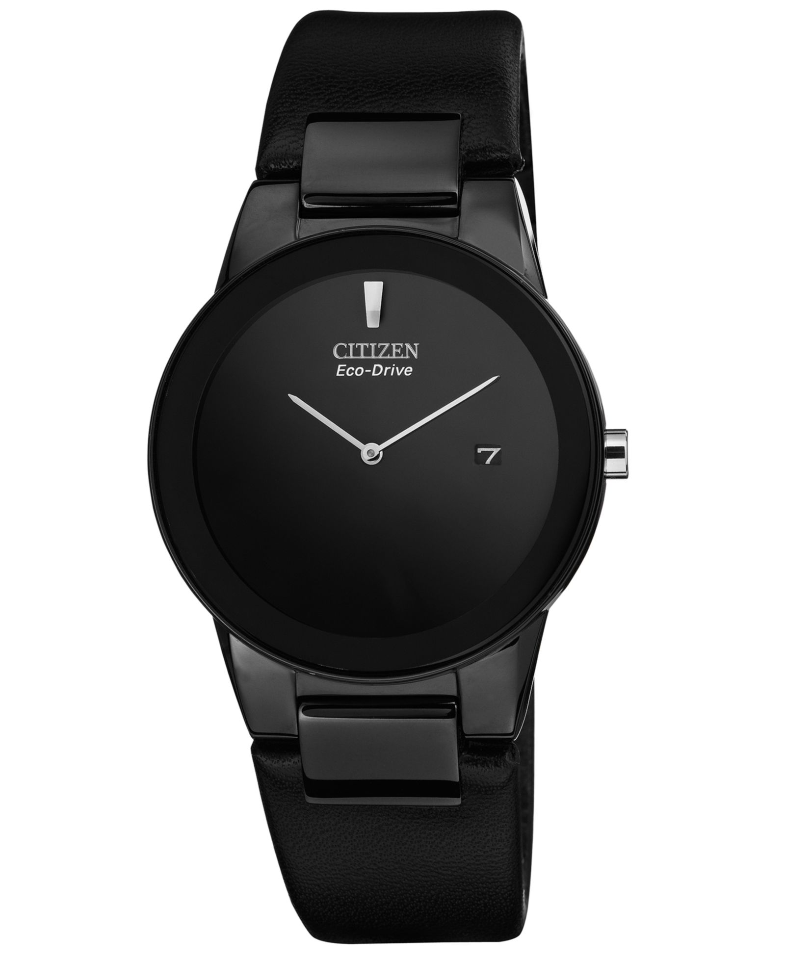 Citizen Men's Eco-Drive Axiom Black Leather Strap Watch 40mm AU1065-07E