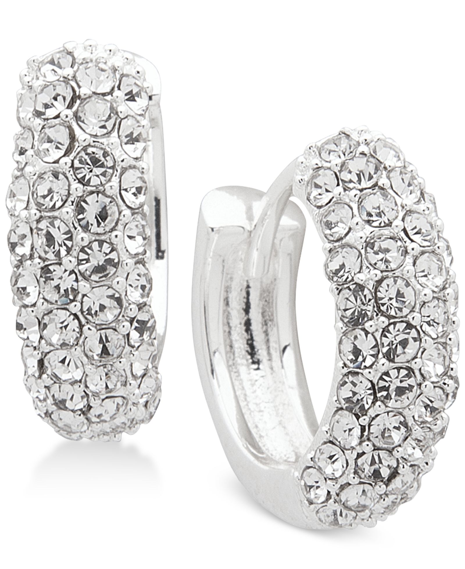 Lauren Ralph Lauren серьги-кольца Crystal Pavé Huggie, маленькие, 1/2"