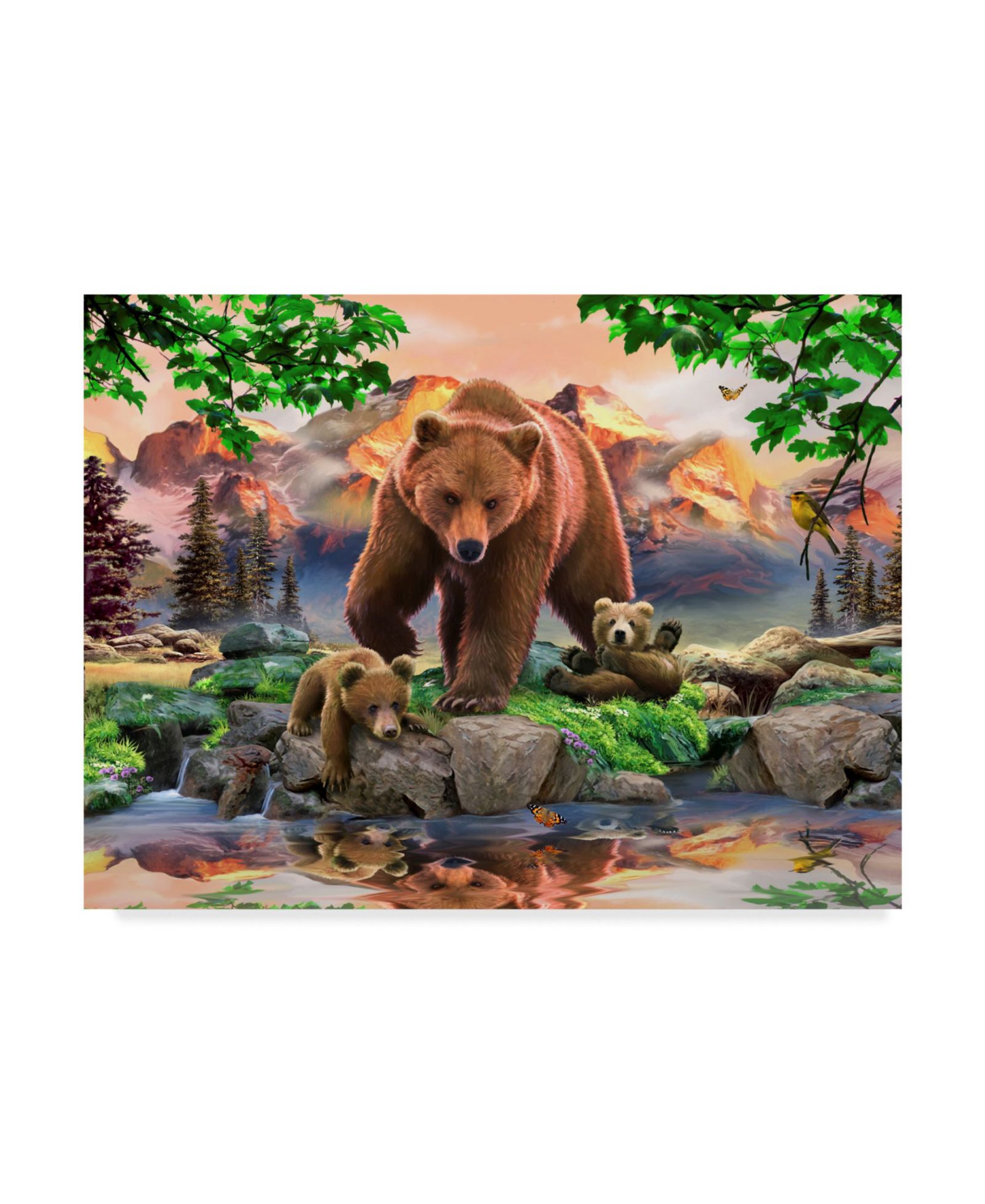 Howard Robinson картина на холсте 'Bear Family' 24" x 18" x 2"