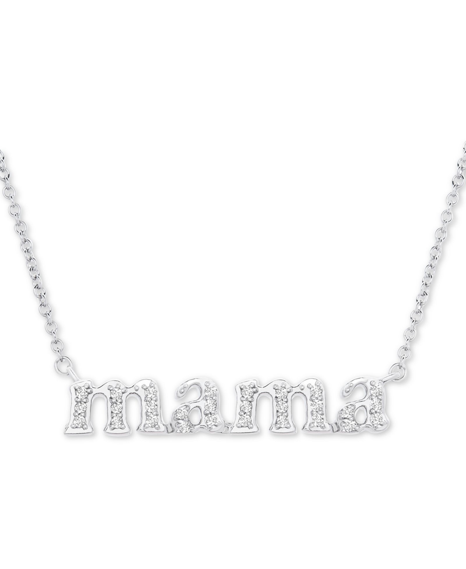Подвеска Diamond Mama с бриллиантами (1/6 ct. t.w.) из стерлингового серебра, 18" + 2" удлинитель