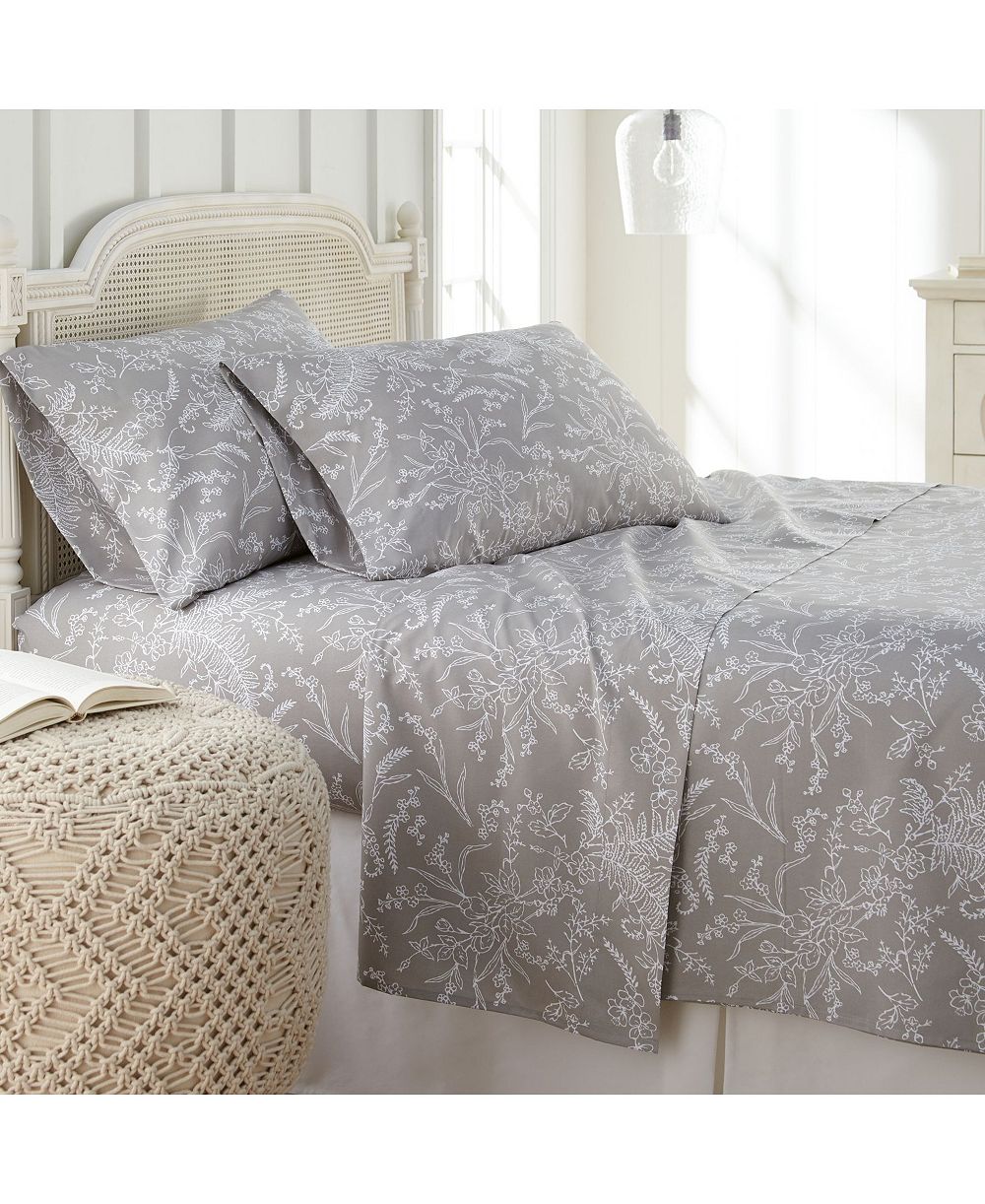 Southshore Fine Linens Ultra-Soft Floral or Solid 4-Pc. Sheet Set, California King