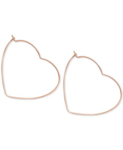 Essentials Heart Large Hoop Earrings  in Rose Gold-Plate