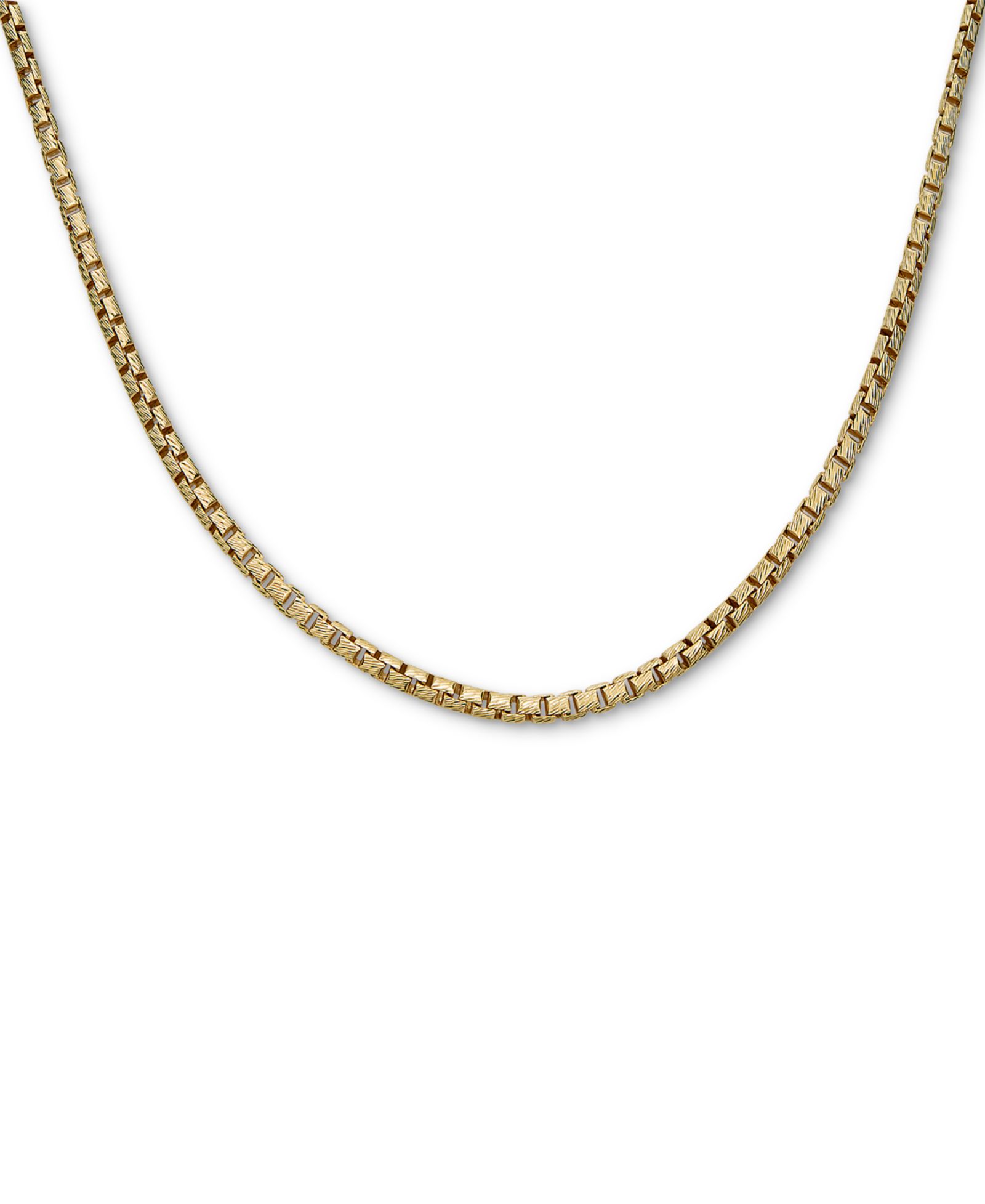 Цепочка-ожерелье Box Link 24" из стерлингового серебра с 14k Gold-Plated