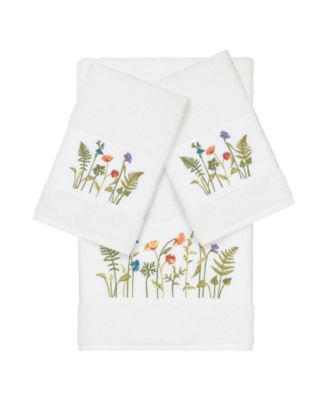Linum Home Turkish Cotton Serenity 3-Pc. Embellished Towel Set