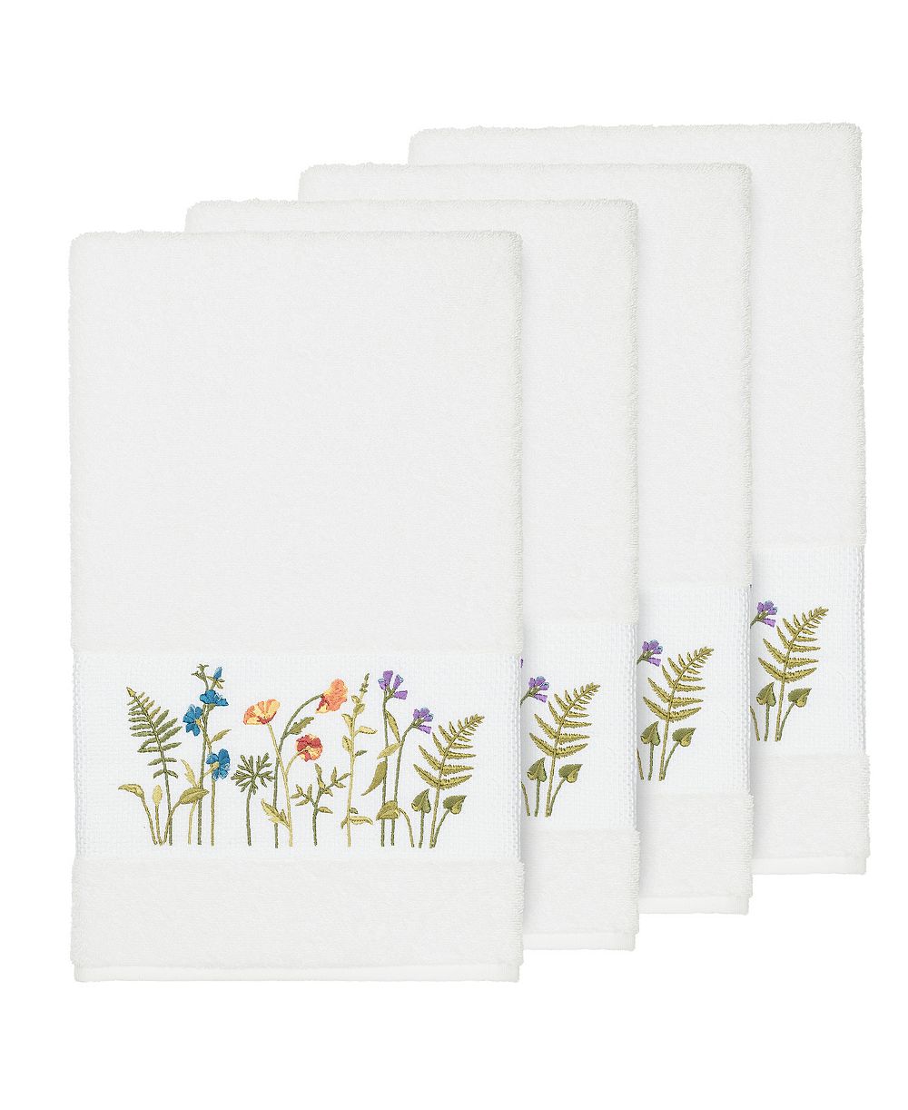 Linum Home Turkish Cotton Serenity 4-Pc. Embellished Bath Towel Set