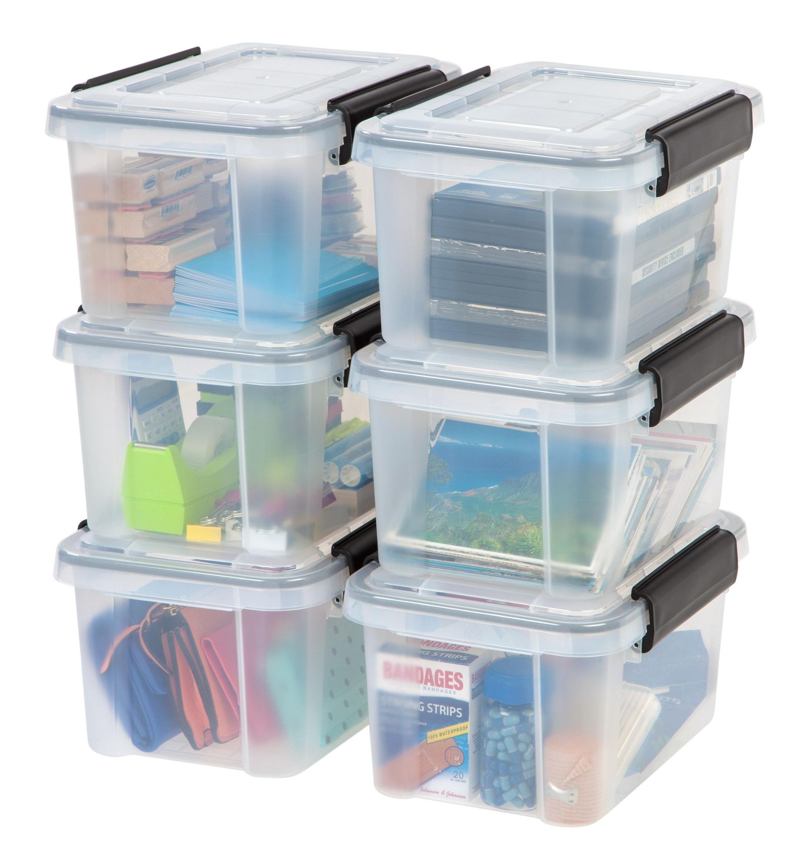 IRIS 6 Qt Storage Box с герметичной крышкой, 6Pk