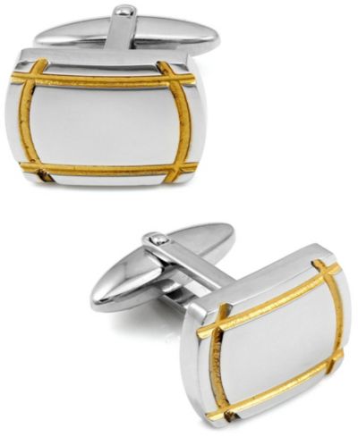 Sutton Sterling Silver Cufflinks With Gold Trim